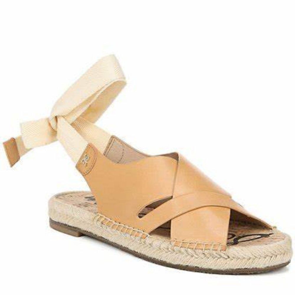 Sam Edelman Womens 7 Natural Tan Espadrille Sandals Shoes